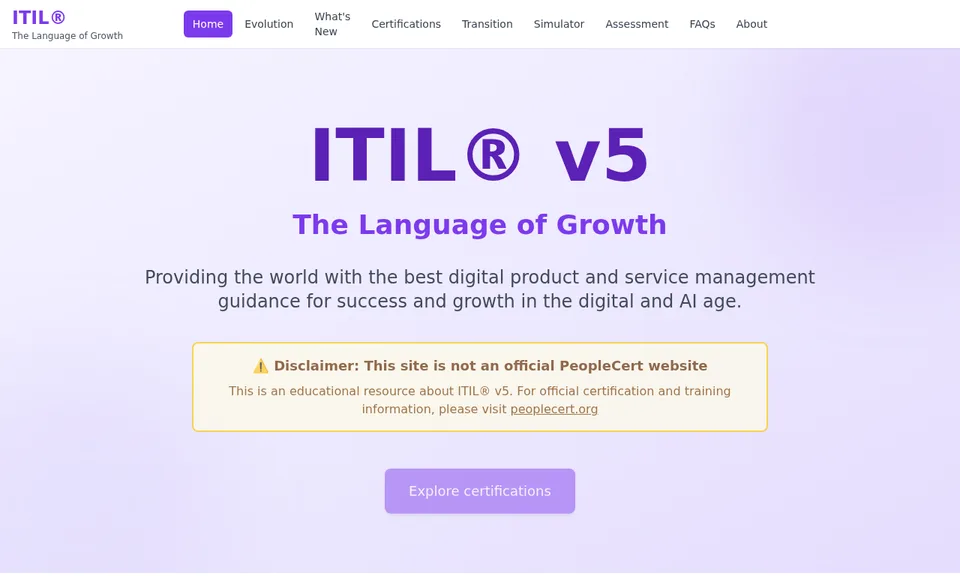 Captura de ecrã de itil-v5.com
